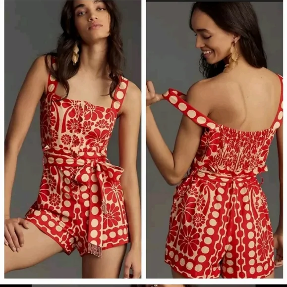 Farm Rio Red Palermo Romper - Picture 1 of 4